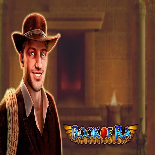 Book of Ra slot logo by Greentube at Spinit Casino