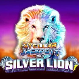 Stellar Jackpots with Silver Lion online game logo by Lightning Box Game on spinsitt.com